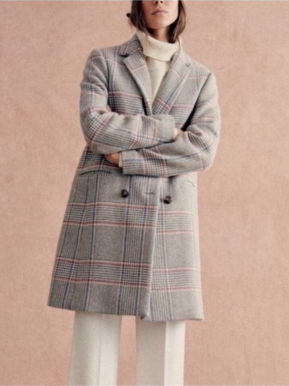 Sezane Johnson Coat Dublin Check - Size 4